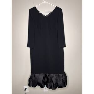 Lourdes Chavez Black Cocktail Event Formal Hoco Ruffle Bottom Old Money Dress XL